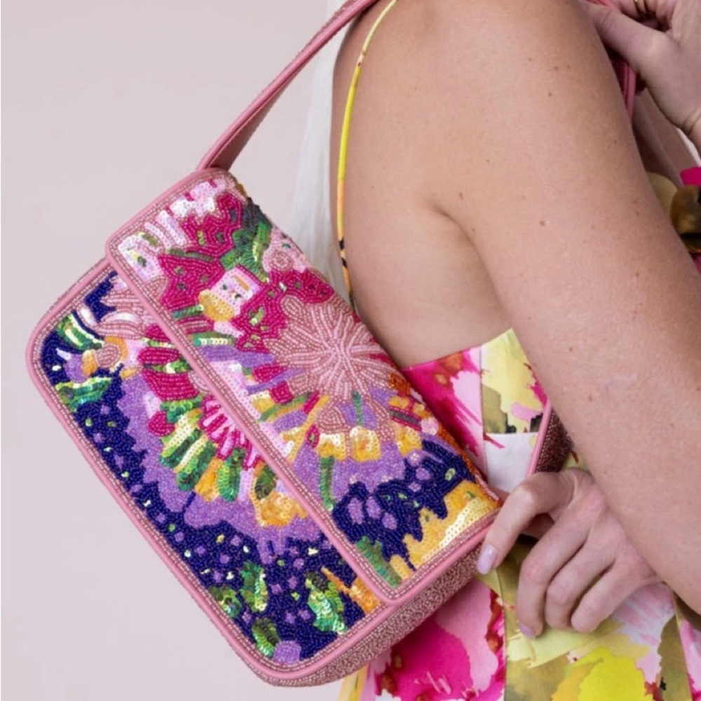 STAUD BEADED TOMMY BAG AURORA - Picture 1 of 11